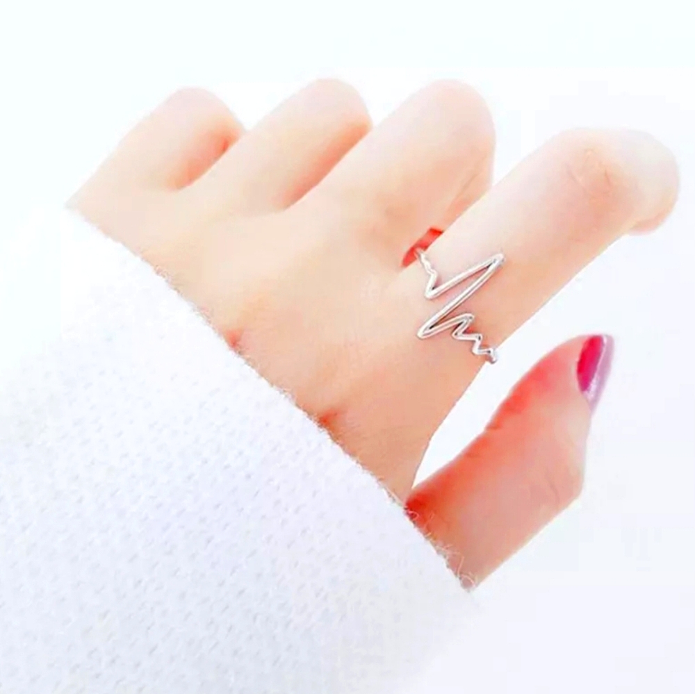 Electrocardiogram 925 Sterling silver ring - Picture 1 of 7